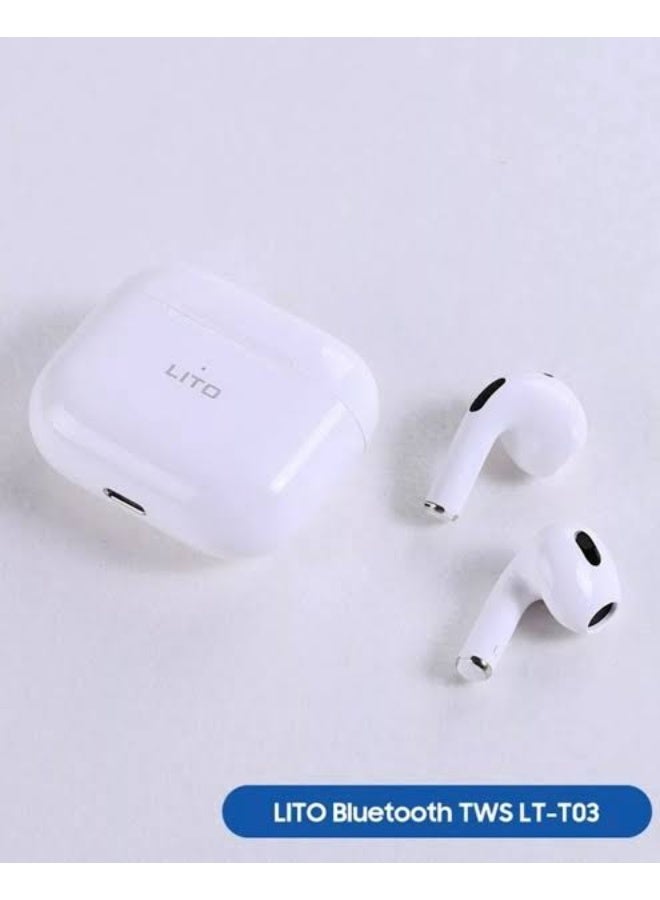ليتو سماعة الأذن Lito LT-T03 هي إصدار من سماعات الأذن اللاسلكية (AirPods style) من علامة Lito. وهي مصممة بتصميم مطوّر لتوفير تثبيت أقوى أثناء الحركة - Image 1