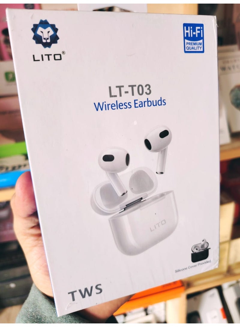 ليتو سماعة الأذن Lito LT-T03 هي إصدار من سماعات الأذن اللاسلكية (AirPods style) من علامة Lito. وهي مصممة بتصميم مطوّر لتوفير تثبيت أقوى أثناء الحركة - Image 4