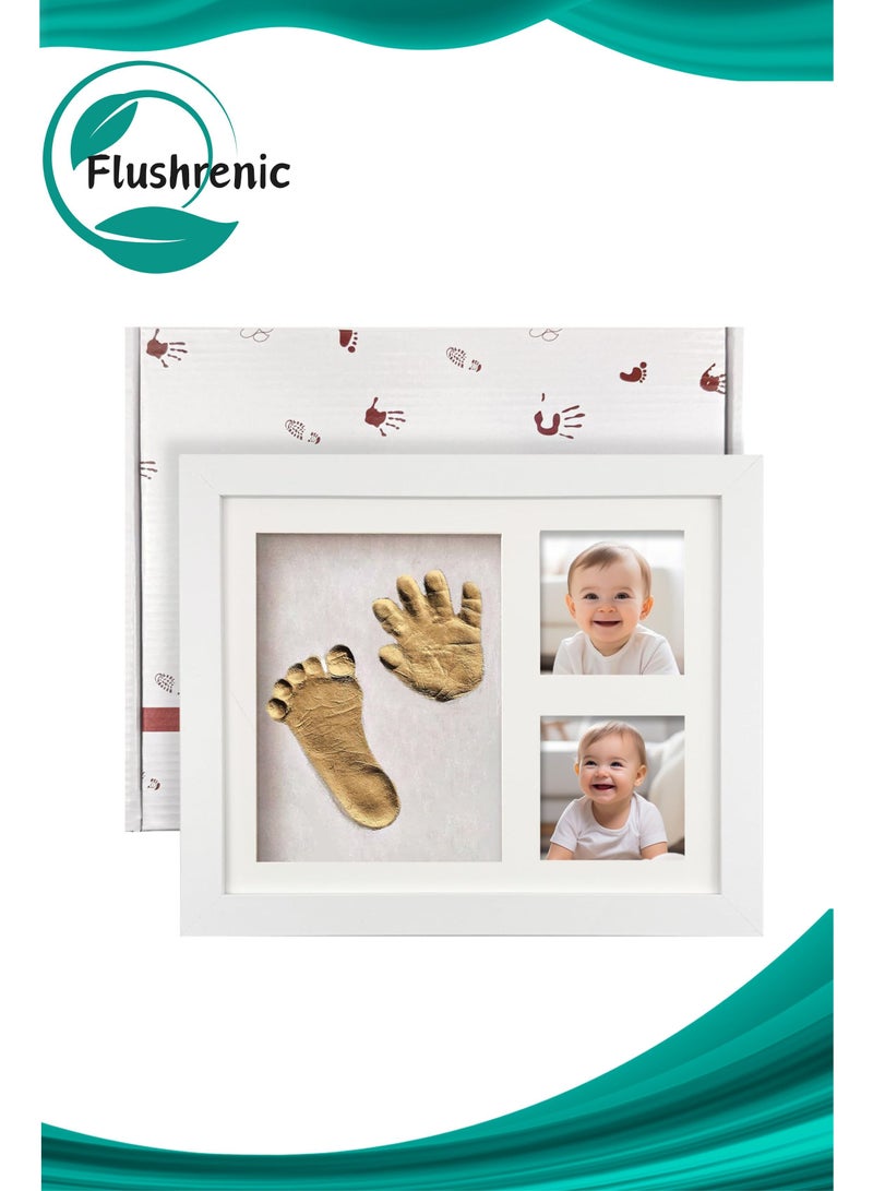 Flushrenic Baby Footprint Kit,Baby Foot and Hand Print Kit, Baby Keepsake Frame, Nursery Pictures Frames, Hand Print Mold Kit, New Mom Gifts, Baby Newborn Essentials Must Haves, Baby Gifts - Image 1