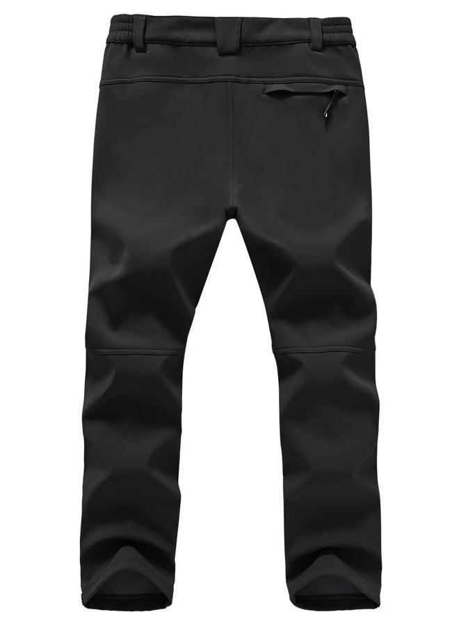 Rdruko Men's Snow Ski Pants Waterproof Fleece Lined Insulated Winter Outdoor Hiking Pants with Bottom Leg Zipper, Black, 38 - Image 3