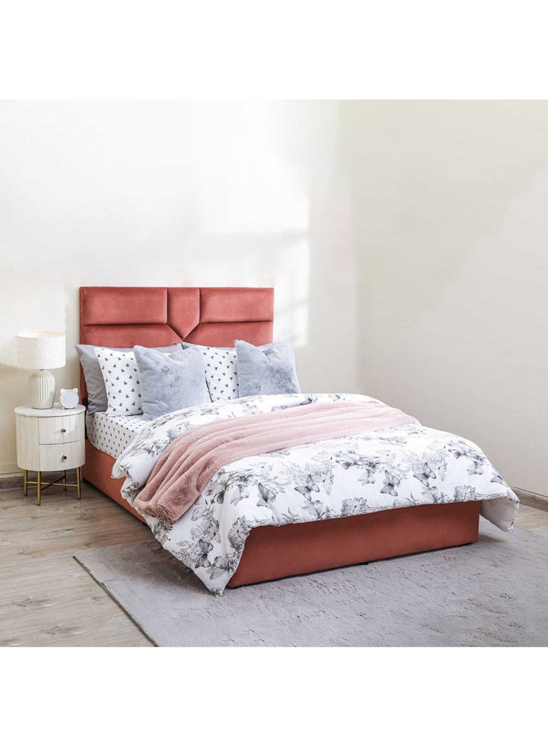Karnak Estella Premium Upholstered Velvet Bed Frame Bedroom Furniture Strong And Sturdy Modern Design Wooden Bed | Quiet & Comfortable Bed (USA - Queen 150x200cm, Pink) - Image 2