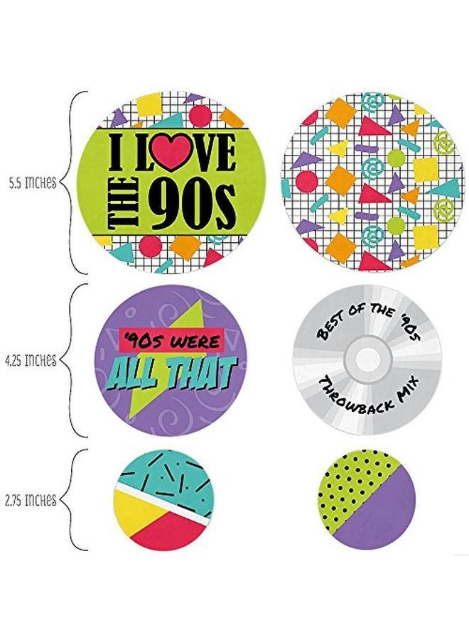 Big Dot of Happiness 90'S Throwback 1990S Party Giant Circle Confetti Party Decorations Large Confetti 27 Count  - Image 2