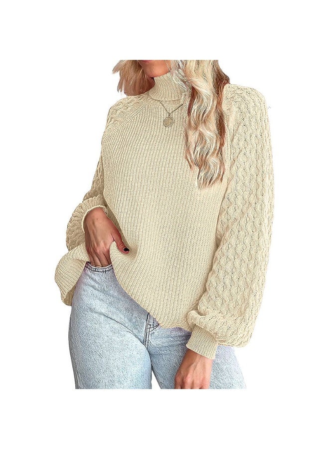 NIBEMINENT Women's Sweater European And American Fashion Women's Knitted Jumper Solid Color Twisted Turtleneck Sweater - Image 1