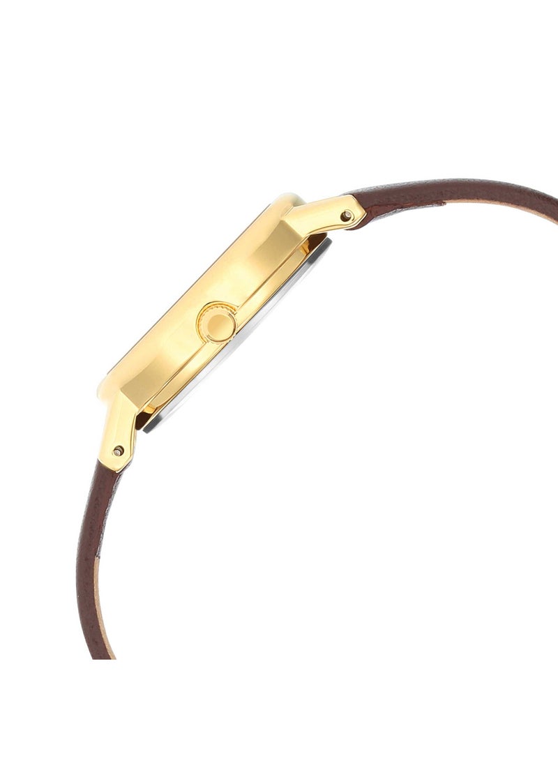 TITAN ساعة كاجوال نسائية بقرص بني تناظري - Image 4