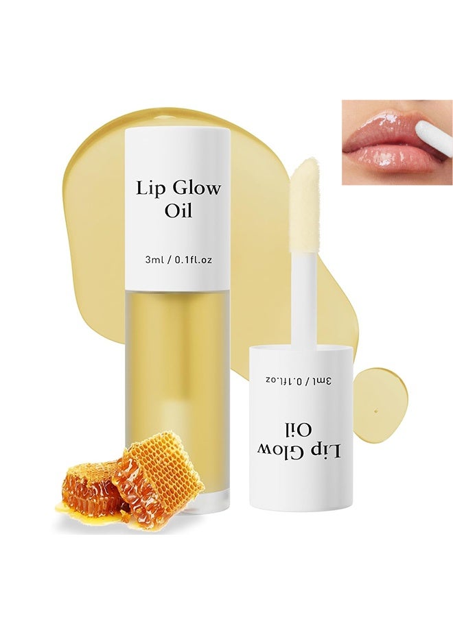 HelloKiss Lip Glow Oil ,Hydrating & Plumping,with Honey Hydrating Lip Oil ,Tinted Moisturizing Lip Gloss Plumping Non Sticky ,Long Lasting Shiny Lip Stain,Hydrating Lip Plumping Oil # 05 Honey - Image 1