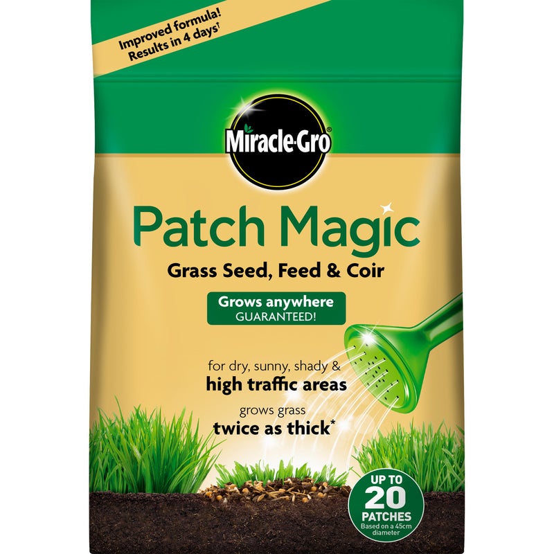 Miracle-Gro 119400 Patch Magic Grass Seed, Feed and Coir 1.5kg - 20 patches - Image 1