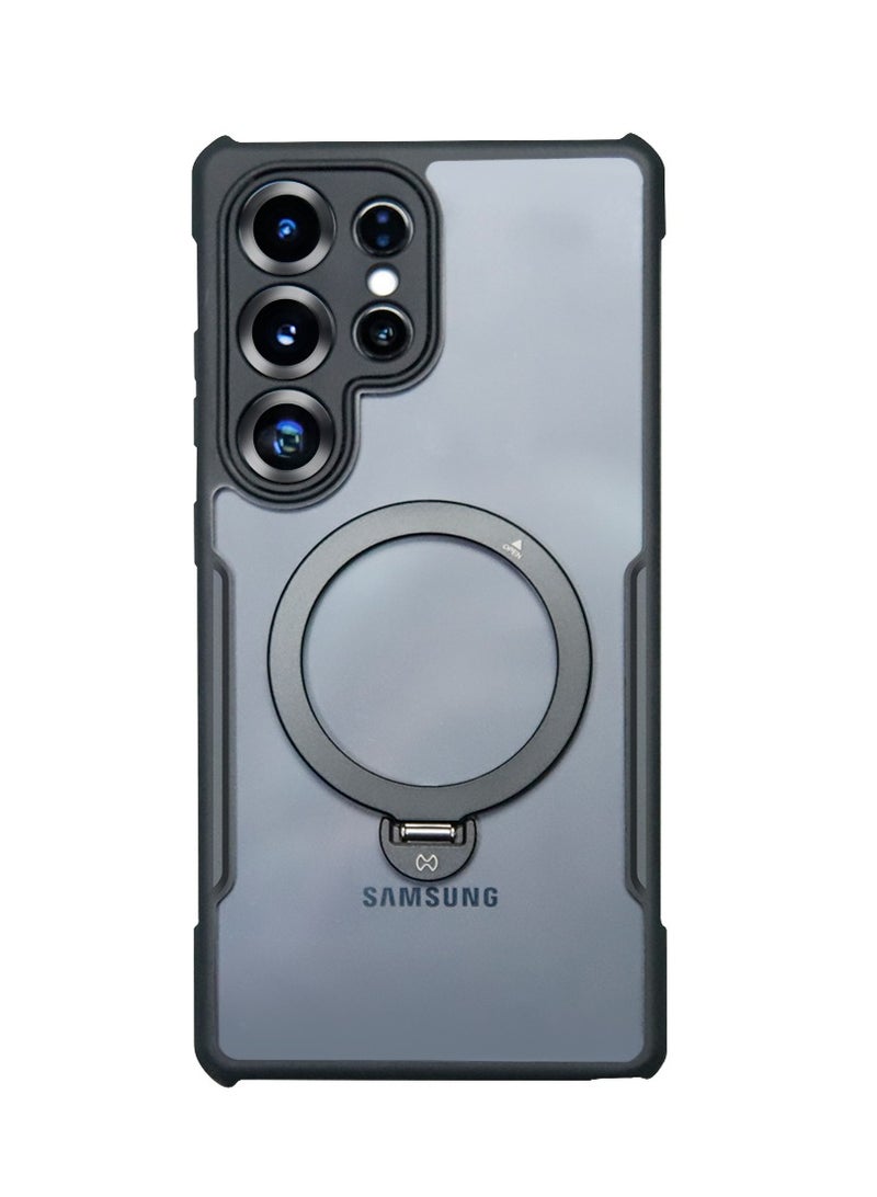 XUNDD Hard Case Compatible with Samsung S25 Ultra Beatle Magnetic Holder Full Protection, Shock Absorption, Anti-Scratch, Non Yellowing, Ring Holder and Stand, Precise Cutouts (Black) - Image 2