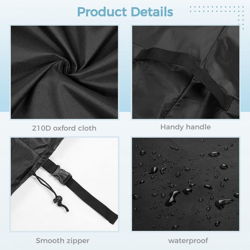 Heavy Duty Chiminea Fire Pit Cover With Weather Resistant Oxford Cloth, 24 X 48 In, Adjustable Drawstring, Elastic Hem, Outdoor Patio Chiminea Cover - Image 3
