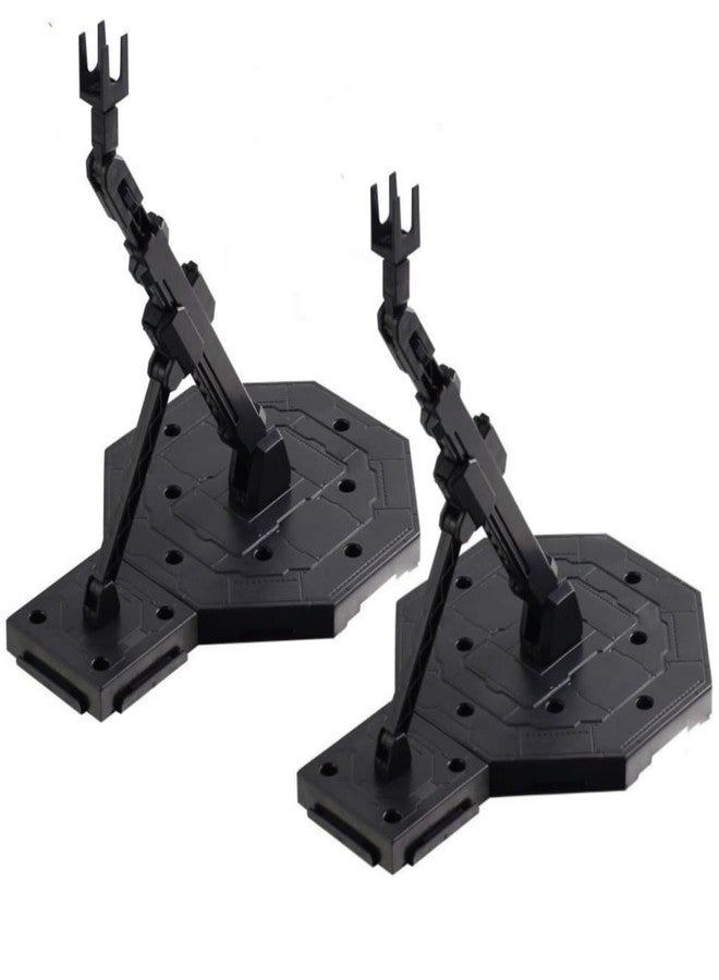 Bioristar HG RG Hobby Action Base Model Stand Hobby Display Stand Compatible with HG MG BB 1/144 1/100 Pack of 2 (Black) - Image 1