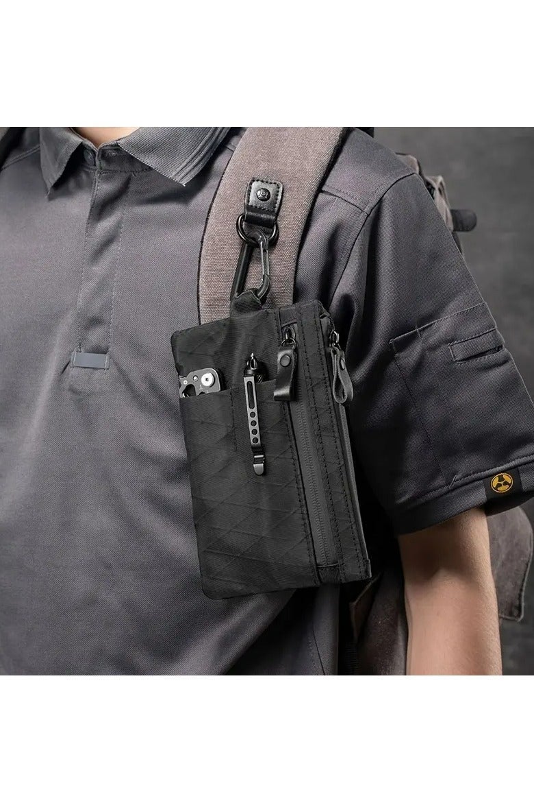 FUKE Men's Clutch Bag  Zip Clutch Waterproof Large Capacity Wrist Portable Multifunctional Storage Bag - Image 1