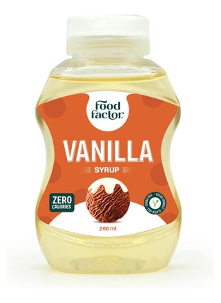 Food Factor Vanilla flavoured Syrup | Made in Italy | Zero Sugar, Zero Calorie, Gluten Free, Suitable For Vegan, Keto Friendly Use it with Ice cream, Coffee, Latte, Milkshake 260 ml - pzsku/Z762293D43ACE4F88B369Z/45/_/1729342522/08d51eb2-5076-4c5c-9ab1-2f5b498a3b45