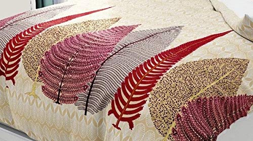 Temoli® Cotton bedsheets for Double Bed King Size, King Size Cotton bedsheets with Pillow Covers 275X275 cm (Petal-Blue) - Image 2