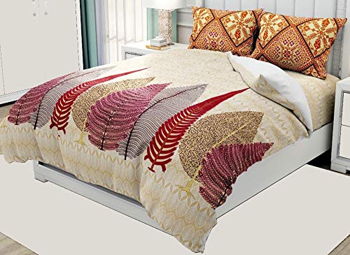 Temoli® Cotton bedsheets for Double Bed King Size, King Size Cotton bedsheets with Pillow Covers 275X275 cm (Petal-Blue) - Image 5