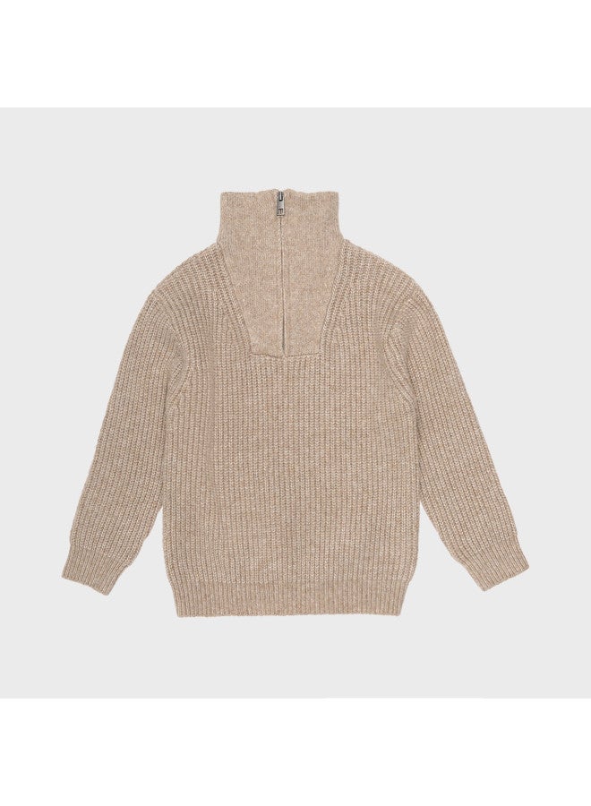 Zara Kids' High-neck Zip-up Stylish Soft Comfortable Pullover Sweater - Image 2