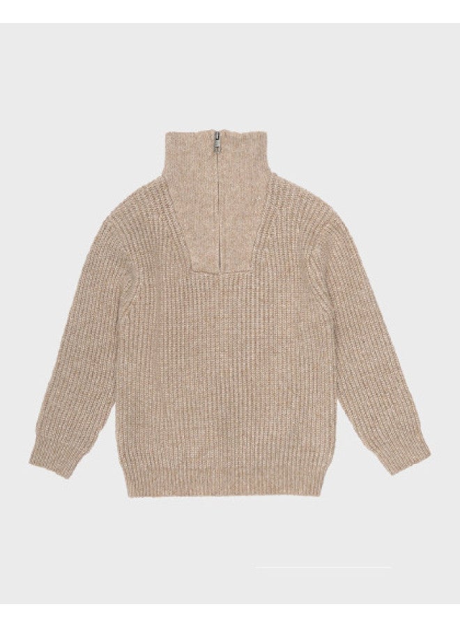 Zara Kids' High-neck Zip-up Stylish Soft Comfortable Pullover Sweater - Image 1