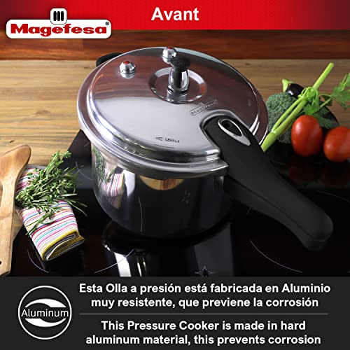 MAGEFESA Avant 6.2-Quart Aluminum Pressure Cooker, Compatible with Gas, Electric & Ceramic Stoves, Stovetop Pressure Canner with Trivet - Image 2