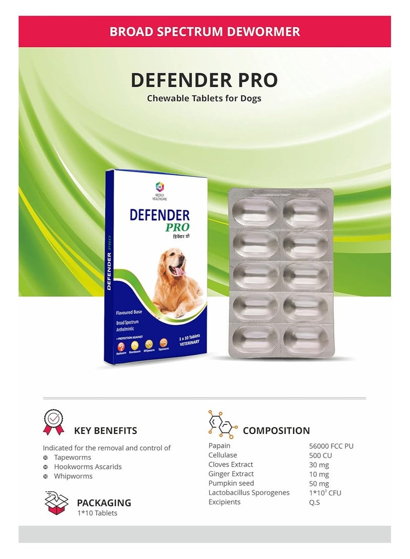 Defender Pro Deworming Tablet for Dogs of All Life Stages (Pack of 1) | Natural & Herbal Ingredients | - Image 3