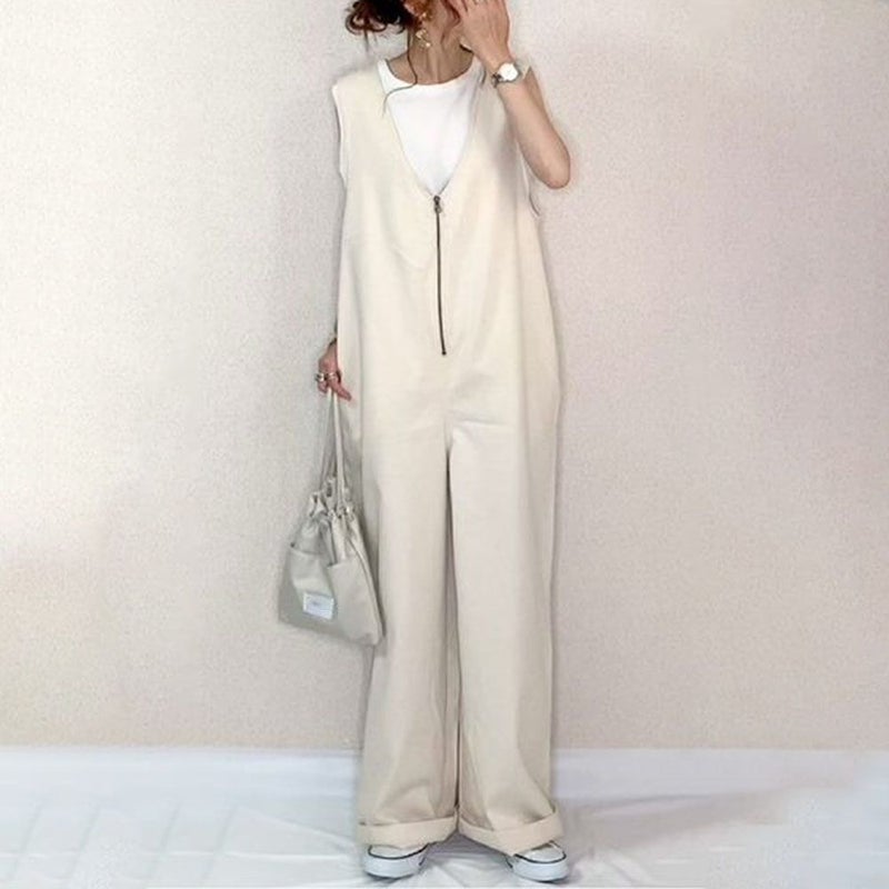 Summer 2024 Cotton Linen Solid Jumpsuit good quality  - Image 2