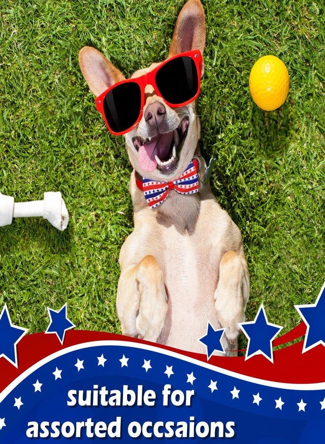 Saintrygo 32 Pcs 4th of July Dog Bow Set Includes 16 Pcs Patriotic Dog Bow Ties and 16 Pcs Dog Neckties with Independence Day Adjustable Collar Pet Grooming Accessories for Memorial Day(Star Style) - Image 5