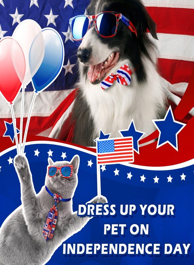 Saintrygo 32 Pcs 4th of July Dog Bow Set Includes 16 Pcs Patriotic Dog Bow Ties and 16 Pcs Dog Neckties with Independence Day Adjustable Collar Pet Grooming Accessories for Memorial Day(Star Style) - Image 3