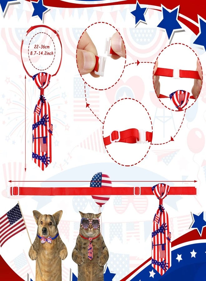 Saintrygo 32 Pcs 4th of July Dog Bow Set Includes 16 Pcs Patriotic Dog Bow Ties and 16 Pcs Dog Neckties with Independence Day Adjustable Collar Pet Grooming Accessories for Memorial Day(Star Style) - Image 4