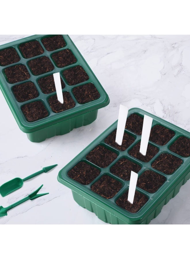 jaexest Seed Starter Tray 20-Pack Seedling Starter Kits Plant Starter Kit with Humidity Domes and Base Indoor Greenhouse Mini Propagator Station for Seeds Growing Starting 12 Cells per Tray - Image 3