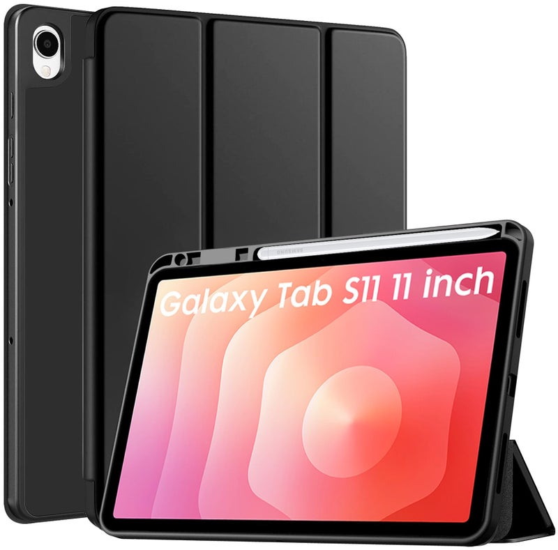 Robustrion Cover Case for Samsung Galaxy Tab S11 11" Cover with [S-Pen Holder], Flip Cover Case for Samsung S11 Tablet 11 inch [Auto Sleep Wake] - Black - Image 1