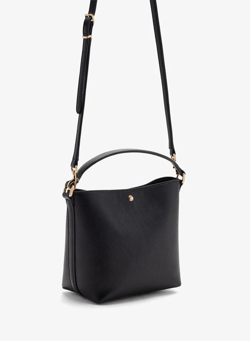 Mango Faux-Leather Bucket Handbag