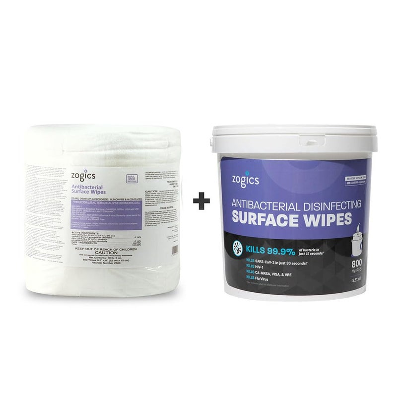 Zogics Antibacterial Wipes, EPA Registered Surface and Gym Equipment Disinfecting Wipes (800 Wipes) + Reusable Wipe Bucket Dispenser - Image 3