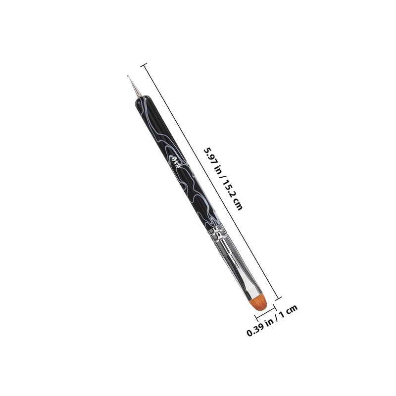 Healeved Double-ended Nail Art Brush and Dotting Pen Set, 2 Pieces (white + Black), Manicure Drawing Tools for French Tips and Rhinestone Nail Design - Image 2