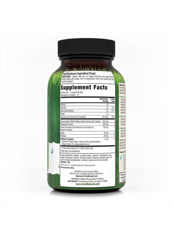 Irwin Naturals Maximum Strength 3-in-1 Carb Blocker - Neutralize Carbohydrates - 75 Liquid Softgels  - Image 2