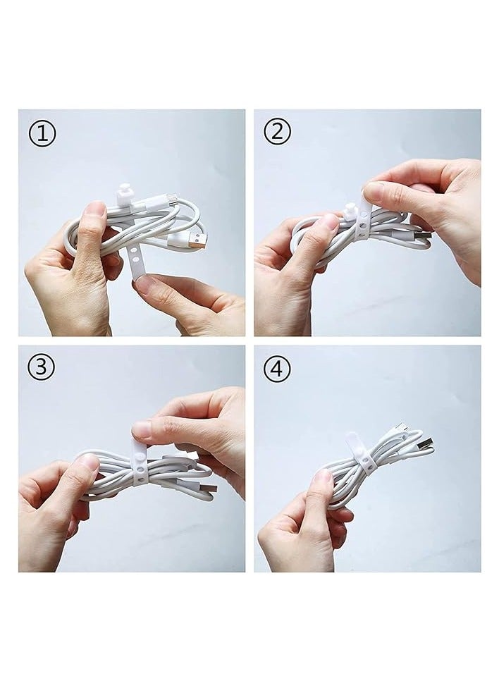 أكس سبرينج صندوق منظم كابلات البيانات من Xspring، صندوق تخزين السلك، صندوق منظم كابلات الإلكترونيات، صندوق تخزين الكابلات مع 10 روابط سلكية لمنظمي وملحقات مكتب الأدراج المنزلية - Image 3