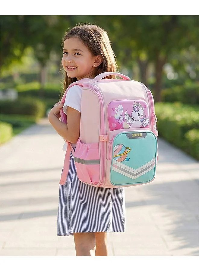 Fab N Funky Fab N Funky Unicorn Backpack, Adjustable Shoulder Strap, Zipper Closure, Side Bottle Pocket 5 Years+, Pink - 15 Inches