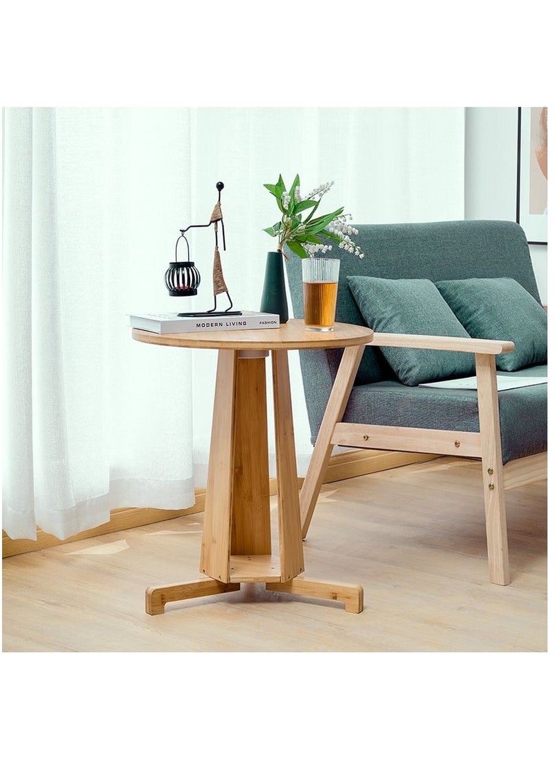 Premium Multifunctional Wooden Bamboo Sofa Side Table Coffee Table Creative Minimalist Design