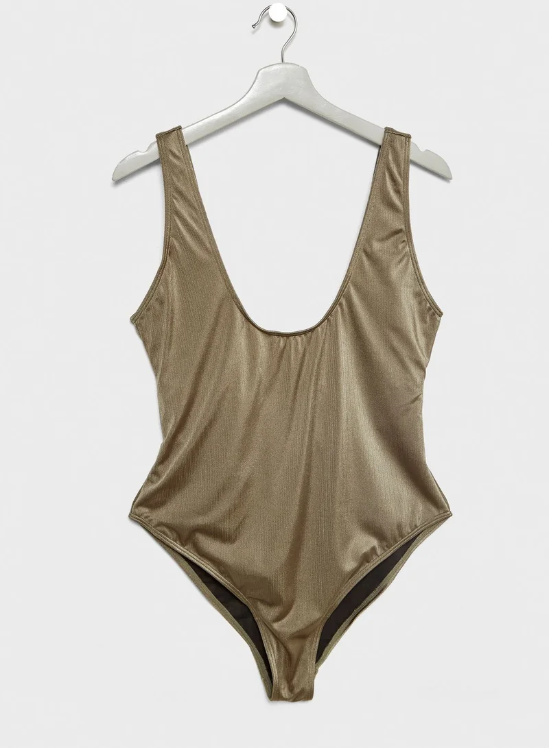 Hunter McGrady Hunter McGrady High Leg Low Cut Swimsuit