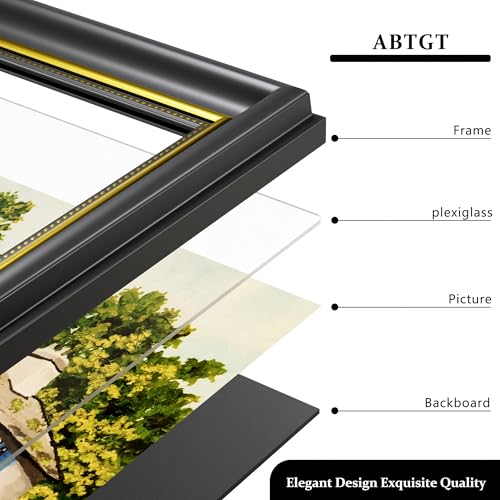 Abtgt Ornate Vintage Style 16x20 Picture Frame, Made of Black Backplate for Tabletop or Wall Mount, 16x20 Frames for Home Decor, Black - Image 3