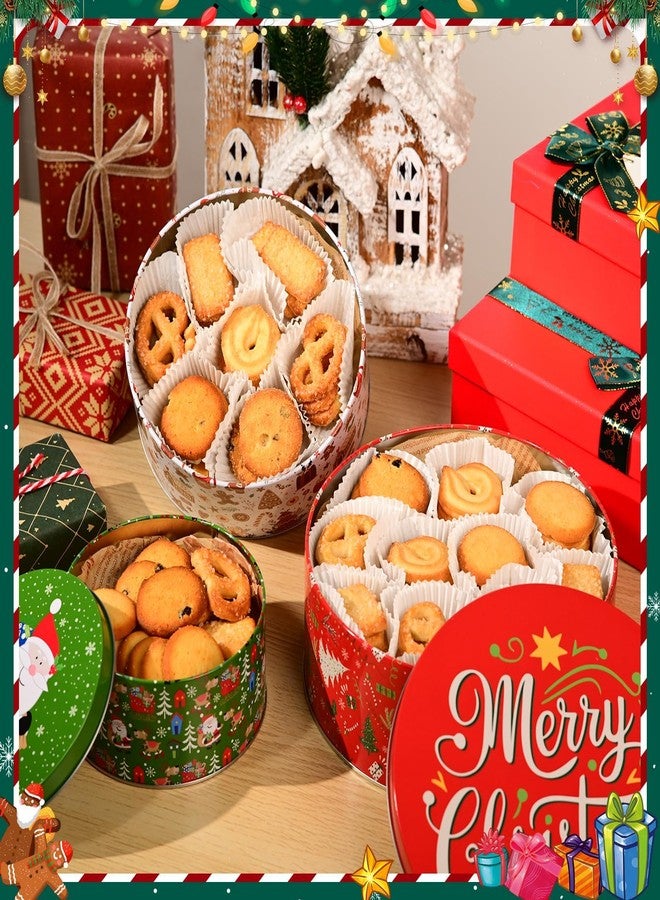 أولجا علب بسكويت عيد الميلاد من أولغا مع أغطية، مجموعة من 3 قطع، علب تخزين بسكويت على شكل رجل الزنجبيل، برطمانات دائرية محكمة الإغلاق، مثالية لتقديم الهدايا وحلويات العيد وخبز الكيك - Image 4