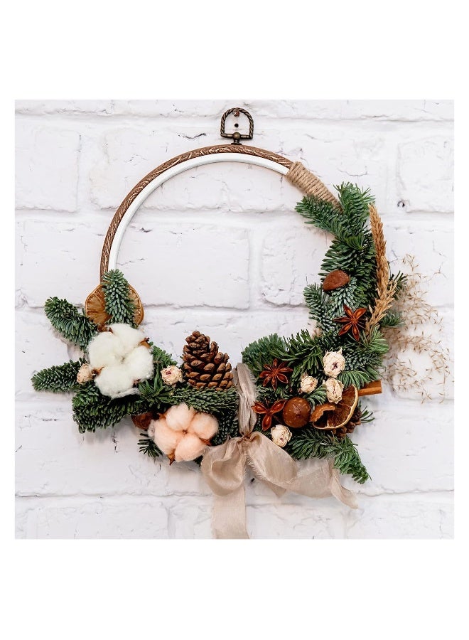 3 Pieces 10.2inch Embroidery Hoops Imitated, Wood Embroidery Circle Round Display Frame, Ring Cross Stitch Hoops for Art Craft Sewing and Wall Hanging, Embroidery Frame Cross Stitch Hoop  - Image 4