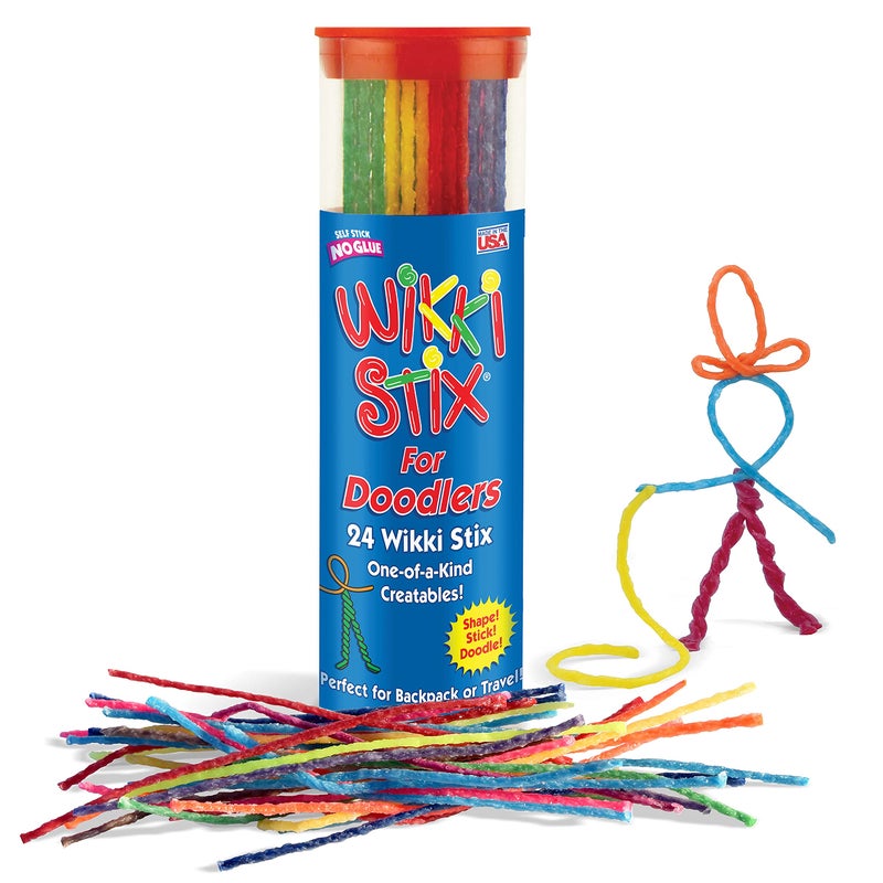 WikkiStix Wikki Stix for Doodlers - Kid's Travel Essential: Portable Creativity On-The-Go! Pack of 24 Wikki Stix in Neon and Primary Colors. Made in USA ! 3 & Up. - Image 2