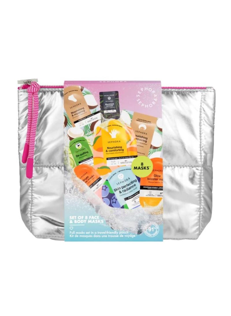 SEPHORA SEPHORA Favorites Moving Lights Collection Limited Edition Set of 8 Face  Body Masks in a Pouch 