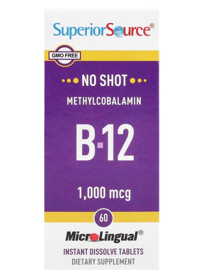 Superior Source Methylcobalamin B-12 1000 mcg 60 MicroLingual® Instant Dissolve Tablets 