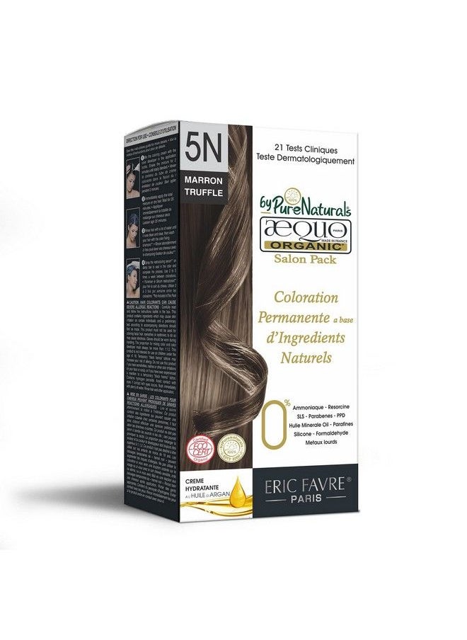 byPurenaturals Aequo Organic Cream Salon Pack Hair Colour 5N Light Brown For Men And Women120 Ml;Natural Long Lasting Permanent Color For Hair Beard & Mustache;100% Grey Coverage; Ppd & Ammonia Free  - Image 3