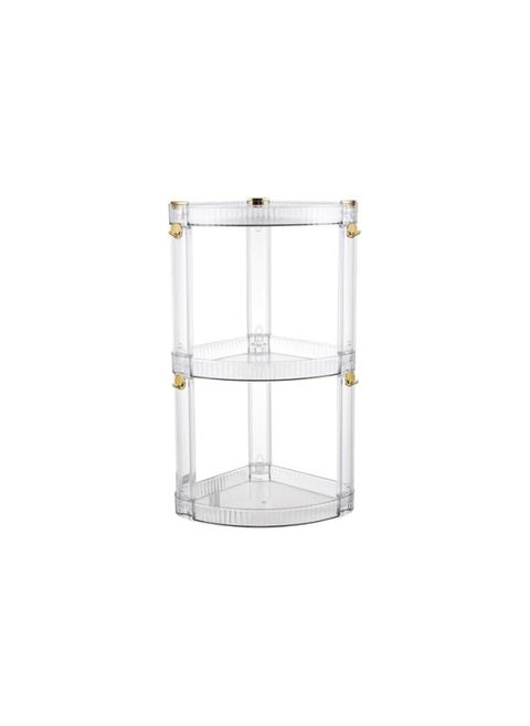 3 Tier Corner Shelf Organizer Triangle Spice Rack Seasoning Storage Shelf Condiment Bottle Rack Desktop Cosmetic Storage Rack Bathroom Toilet Corner Organizer Space-Saving Shelf (Clear)