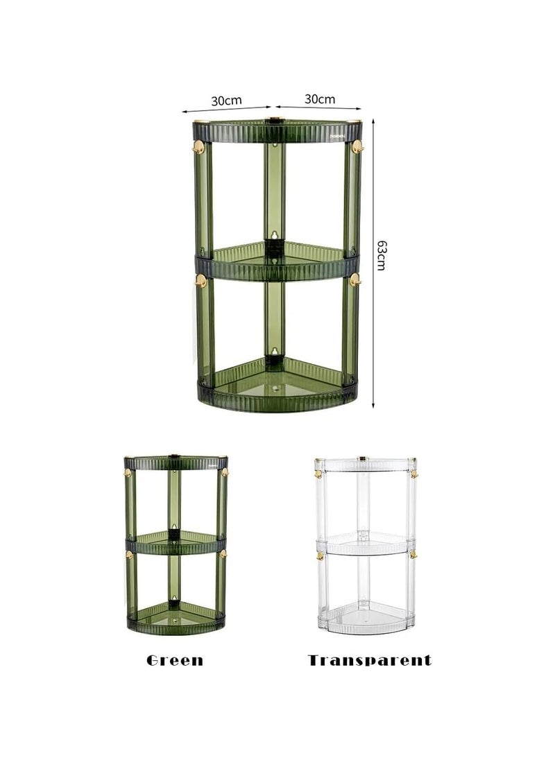 3 Tier Corner Shelf Organizer Triangle Spice Rack Seasoning Storage Shelf Condiment Bottle Rack Desktop Cosmetic Storage Rack Bathroom Toilet Corner Organizer Space-Saving Shelf (Clear)