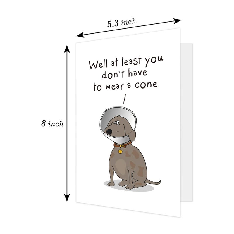 Ogeby Funny Get Well Soon Card Gift, Humor Speedy Surgery Recovery Card for Him Her Friends, At Least You Don't Have to Wear A Cone - Image 2