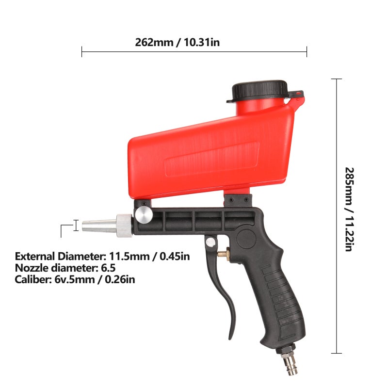 Portable Pneumatic Sandblaster: Lightweight Aluminum Body Precise Media Flow Control - Gravity Sandblasting Tool for Metal Polishing Rust Removal Spot Treatment - Image 3