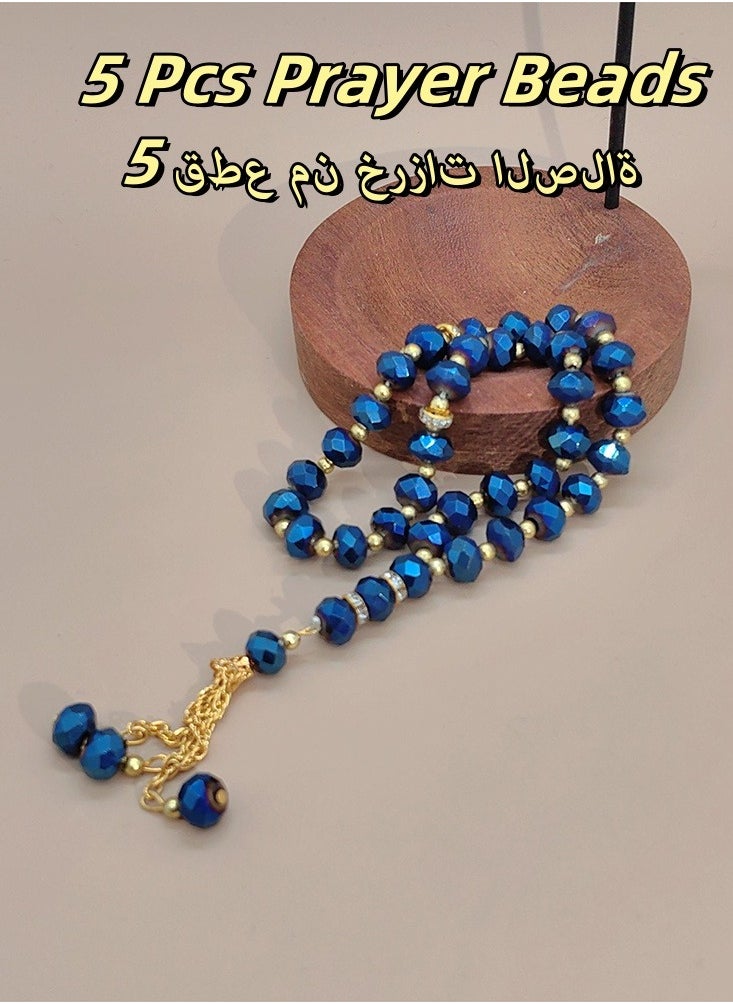 جنرال 5 عبوات/33 خرزة صلاة من الكريستال الاصطناعي/تسبيح/10 ملم  - Image 1