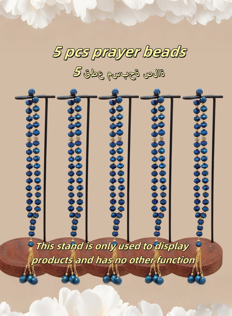 عام 5 عبوات/33 خرزة صلاة من الكريستال الاصطناعي/تسبيح/10 ملم - Image 1