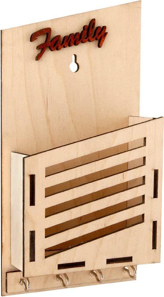 HIOLTY Handcraft and Unique Design 8 Hooks Key Holder Stand for Home Or Office Wooden Matte Finish Designer Home Side Wall Shelf Artworks Key Holder for Home Y43KEYHOLDER - Image 3