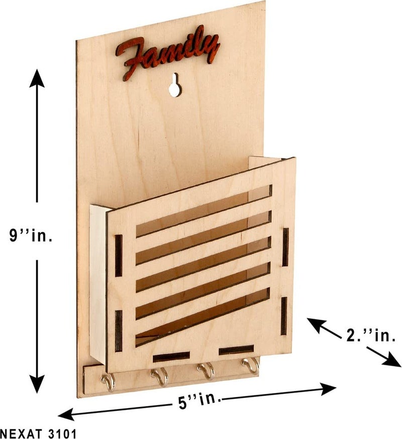 HIOLTY Handcraft and Unique Design 8 Hooks Key Holder Stand for Home Or Office Wooden Matte Finish Designer Home Side Wall Shelf Artworks Key Holder for Home Y43KEYHOLDER - Image 4